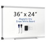 VUSIGN 36" X 24" MAGNETIC WHITEBOARD FOR WALL, DRY