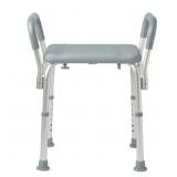 MEDLINE BATH ALUMINUM BENCH WITH ARMS, HEIGHT ADJU