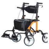 $140 ELENKER 2 IN 1 ROLLATOR WALKER & TRANSPORT CH