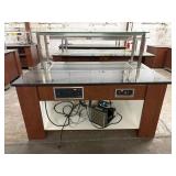 APPRX 6FTX42INX34IN WALNUT WOOD BLACK GRANITE TOP