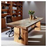 $1140 OAK-COLORED SOLID WOOD RECTANGULAR OFFICE TA