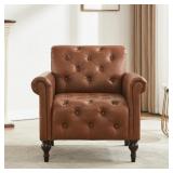 $276 BUTTON-TUFTED UPHOLSTERED ACCENT CHAIR WITH R