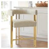 $217 RIENNA 25" UPHOLSTERED GOLD CHENILLE SOLID BA