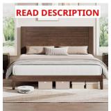 $182 DEZERA SOLID WOOD PLATFORM BED WITH 48.6