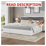 $180 QUEEN SIZE UPHOLSTERED PLATFORM BED FRAME WIT