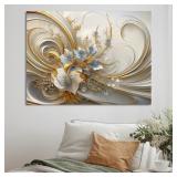 TENDER LIGHT BLUE FLORAL WHIRLING SPIRAL I - ABSTR