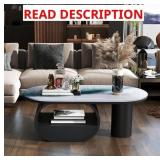 $399 HOMYSHOPY 2-TIER OVAL COFFEE TABLE WITH DRAWE