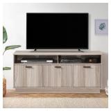 $187 47.24 IN. WOOD TV STAND WITH 3 STORAGE CABINE