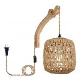 1- LIGHT DIMMABLE BOHO PLUG IN WALL SCONCES FARMHO