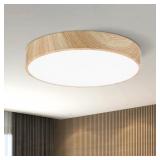 FLUSH MOUNT LIGHTING WOODEN TEXTURE 13 INCH