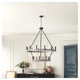 20 - LIGHT DIMMABLE WAGON WHEEL CHANDELIER