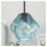 SINGLE LARGE TWISTED SPHERE PENDANT LIGHT, E26 BAS