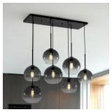$350 7-LIGHT GRADIENT GLASS ISLAND PENDANT