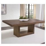 $850 KAMEAH EXTENDABLE SOLID WOOD BASE DINING TABL