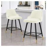 SWIVEL VELVET UPHOLSTERED COUNTER & BAR STOOL