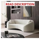 $2440 MINIMALIST CURVED SOFA, 3 SEATER, CHENILLE V