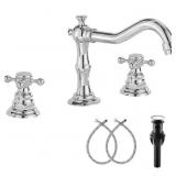 WIDESPREAD 2-HANDLE BATHROOM FAUCET WITH DRAIN ASS