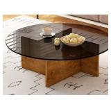 $546 MODERN SQUARE TEMPERED GLASS COFFEE TABLE WIT