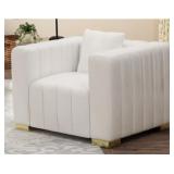 $340 WHITE VELVET ARMCHAIR
