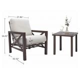 NATURAL EXPRESSIONS BEIGE 2 PIECE GARDEN CHAIR AND