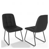 $137 BLACK FAUX LEATHER UPHOLSTERED DINING CHAIRS
