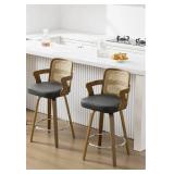 26.77' UPHOLSTERED CANE BACK COUNTER & BAR STOOL W