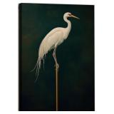 HERON CANVAS WALL ART ELEGANT BIRD PICTURE WALL AR