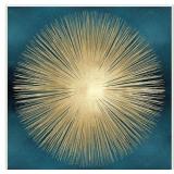 ABSTRACT DECO SUNBURST SHAPE OVER DARK BLUE, CANVA