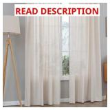 DABACHI LINEN TEXTURED SEMI-SHEER BACK TAB CURTAIN