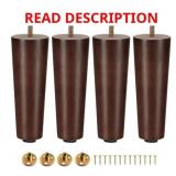 AADIRATH 4 ROUND WALNUT WOOD LEGS