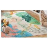 JAMFEEL SOFT BOHO RUGS FLORAL AREA RUG NON SLIP CA