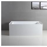 $708 KINGSTON BRASS AQUA EDEN 60-INCH ACRYLIC RECT