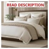 $280 LINEN BLEND DOUBLE FLANGE DUVET COVER SET