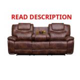 DARK BROWN LEATHER LOVE SEAT