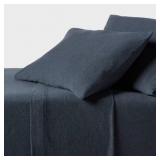 KING COTTON JERSEY SHEET SET HEATHER BLUE - THRESH