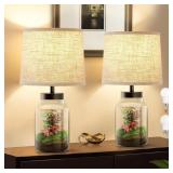 GYROVU TABLE LAMP SET, FILLABLE TABLE LAMP WITH CL