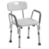 DRIVE MEDICAL SHOWER CHAIR WITH BACK & PADDED ARMS