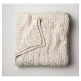 KING CHUNKY KNIT BED BLANKET NATURAL - CASALUNA :