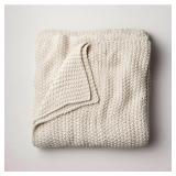 KING CHUNKY KNIT BED BLANKET NATURAL - CASALUNA :