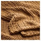 OVERSIZED SOLID BED THROW WARM BROWN - CASALUNA :