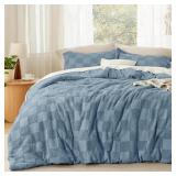 BEDSURE QUEEN SIZE COMFORTER SET MINERAL BLUE, BOH