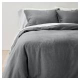 $149 KING HEAVYWEIGHT LINEN BLEND DUVET COVER & SH