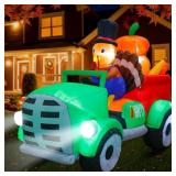 OURWARM 8FT THANKSGIVING INFLATABLES TURKEY DRIVIN