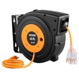 VEVOR RETRACTABLE EXTENSION CORD REEL, 45 FT, HEAV