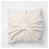 20"X20" VELVET BOW THROW PILLOW CREAM - THRESHOLD