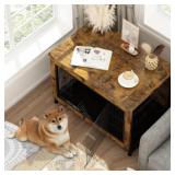 AWQM WOODEN DOG CRATE WITH PULL OUT TRAY,PET FURNI