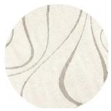 CAROLYN CONTEMPORARY CURVES SHAG CREAM 5 FT. ROUND