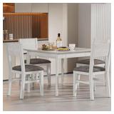 $577 5-PIECE DINING TABLE SET-SQUARE TABLE WITH ST