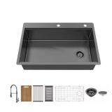 GLACIER BAY 33-IN-DROP-IN SINGLE BOWL 18 GAUGE GUN