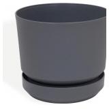 ELLY D COR 12 INCH PLASTIC CYLINDER PLANTER POT WI